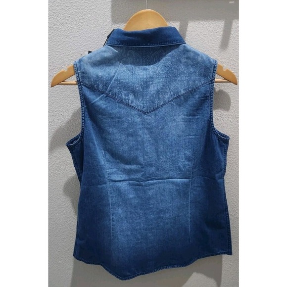 Harley-Davidson Women's Shirt Denim Sleeveless Liberty Bell Small NWT $126Retail - Picture 2 of 11